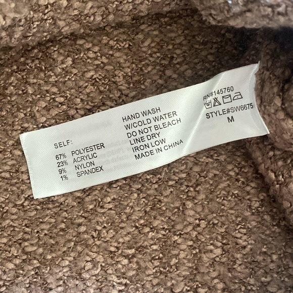 Brown mauve chunky pullover sweater - Picture 3 of 6